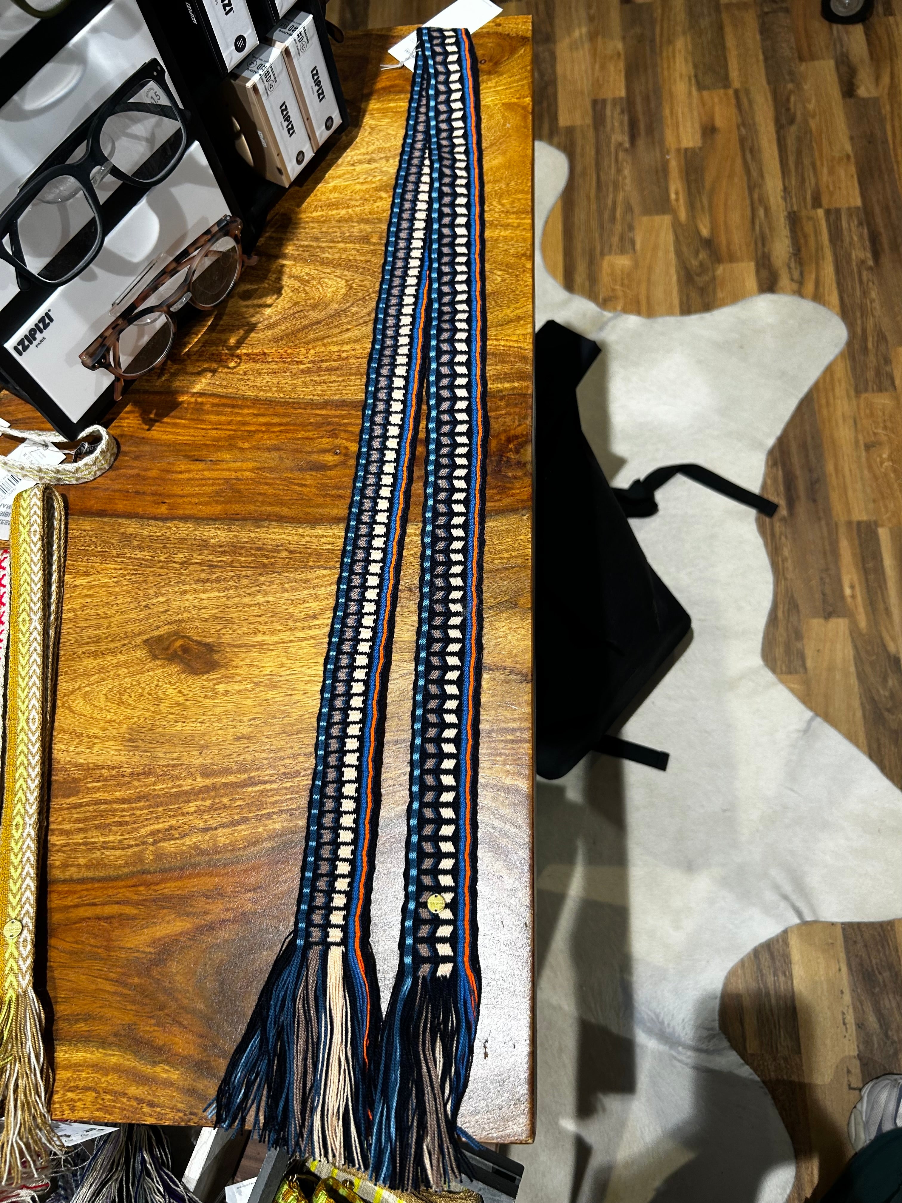 Guanabana Gürtel zum Knoten (breit) Blau cremefarben beige orange