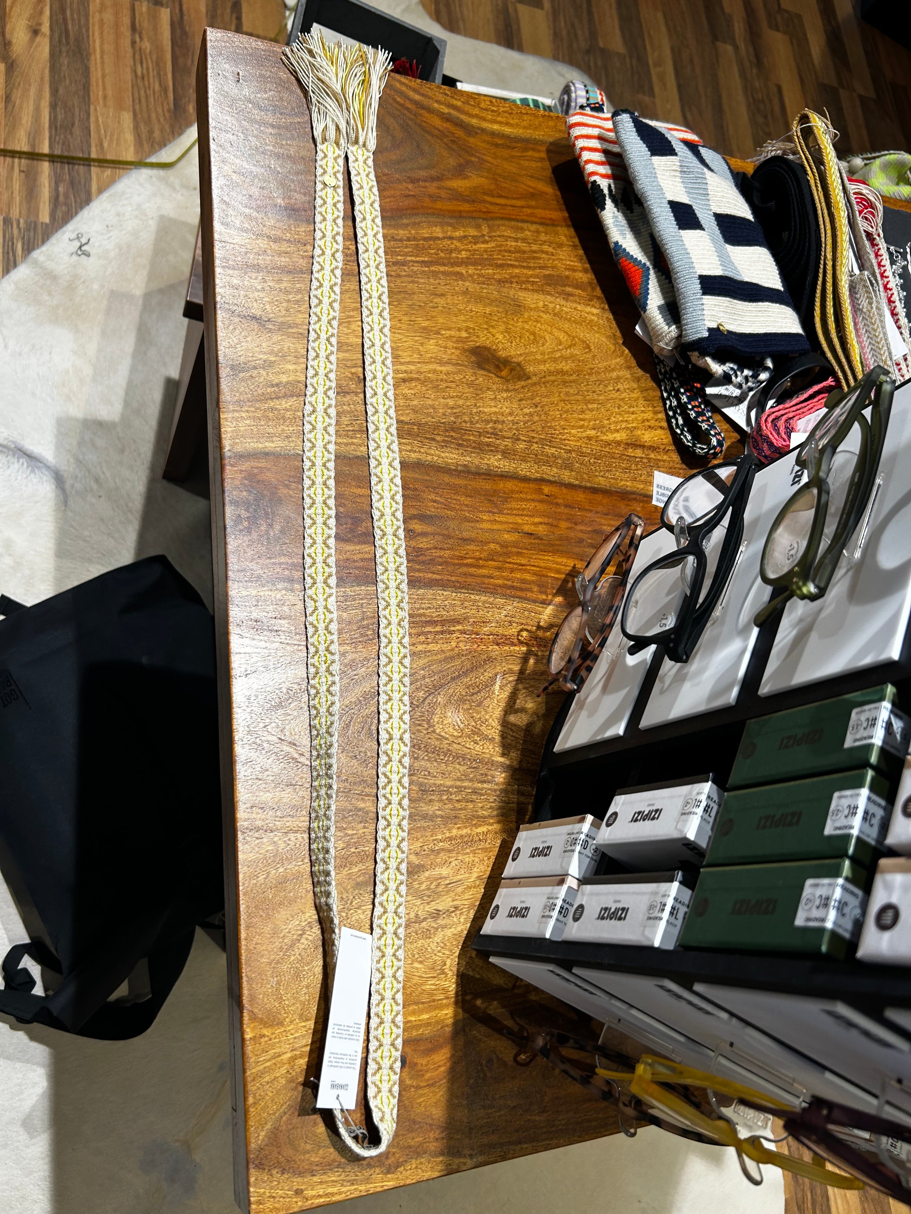 Guanabana Gürtel zum Knoten (Schmal) neongelb braun