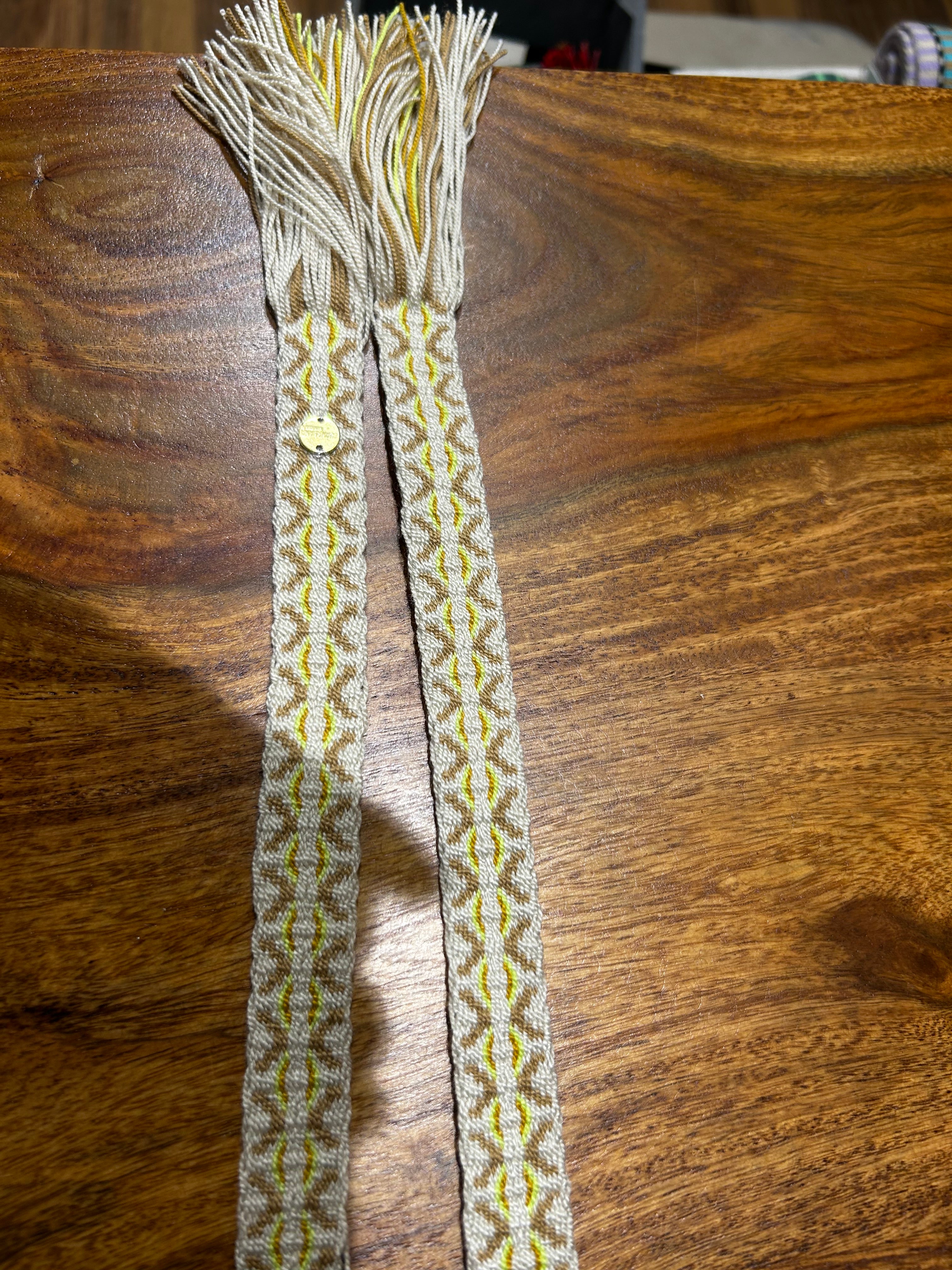 Guanabana Gürtel zum Knoten (Schmal) neongelb braun