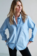 Penn&ink Bluse Oxford hellblau (W26Z925LTD)