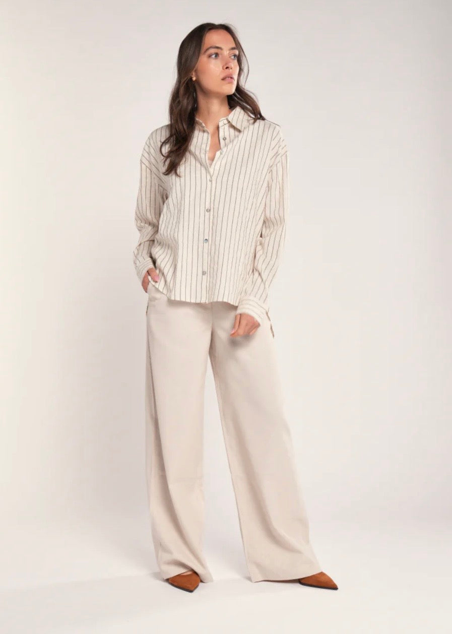 Simple The Brand Bella Bluse Natural Streifen