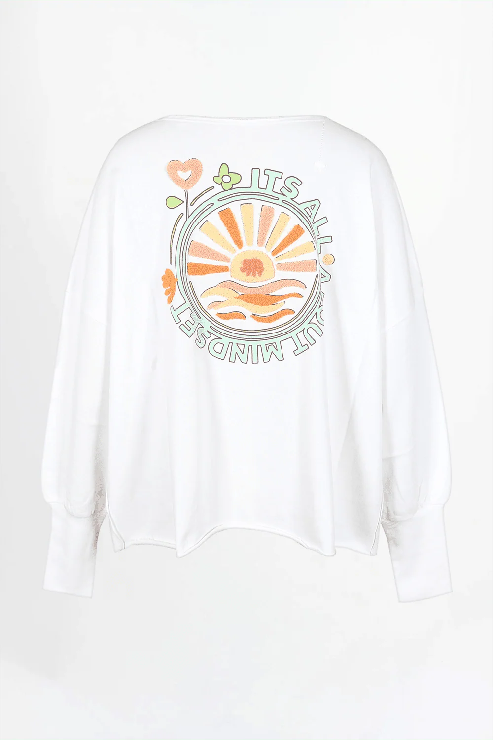 Love Joy Victory Sweatshirt Hilda weiß mit Rückenstickerei
