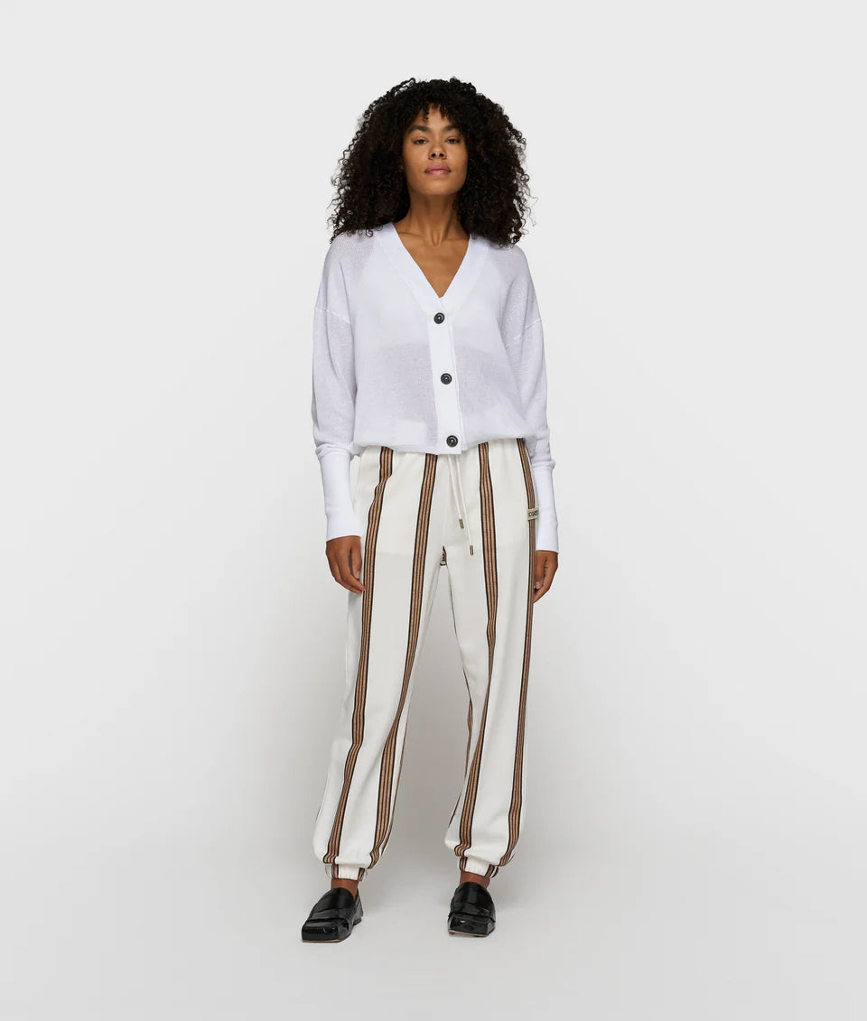 10 Days V-Neck Cardigan Mesh weiß