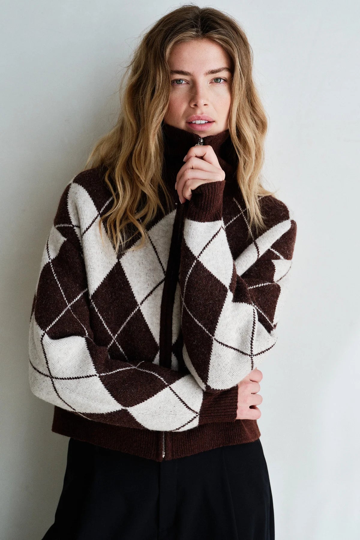 Penn&ink Cardigan Braun Ecru (W26C398)