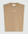 Josh V Sue Tshirt ärmellos mit Schulterpolster in Khaki Melange oder Dusty pink