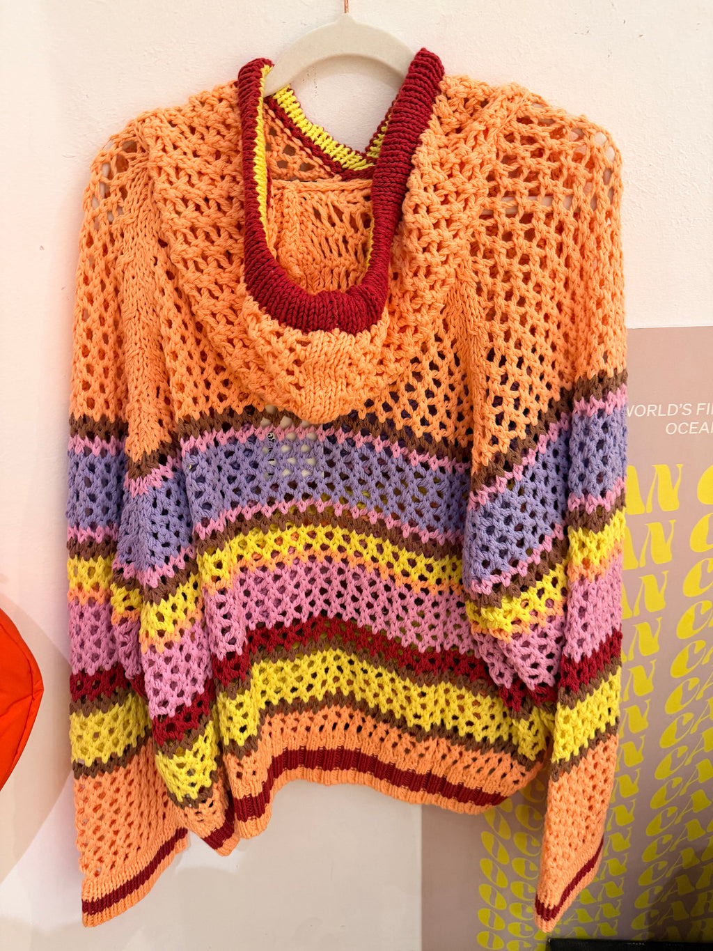 Liv Bergen Hoodie Crochet Multistripe