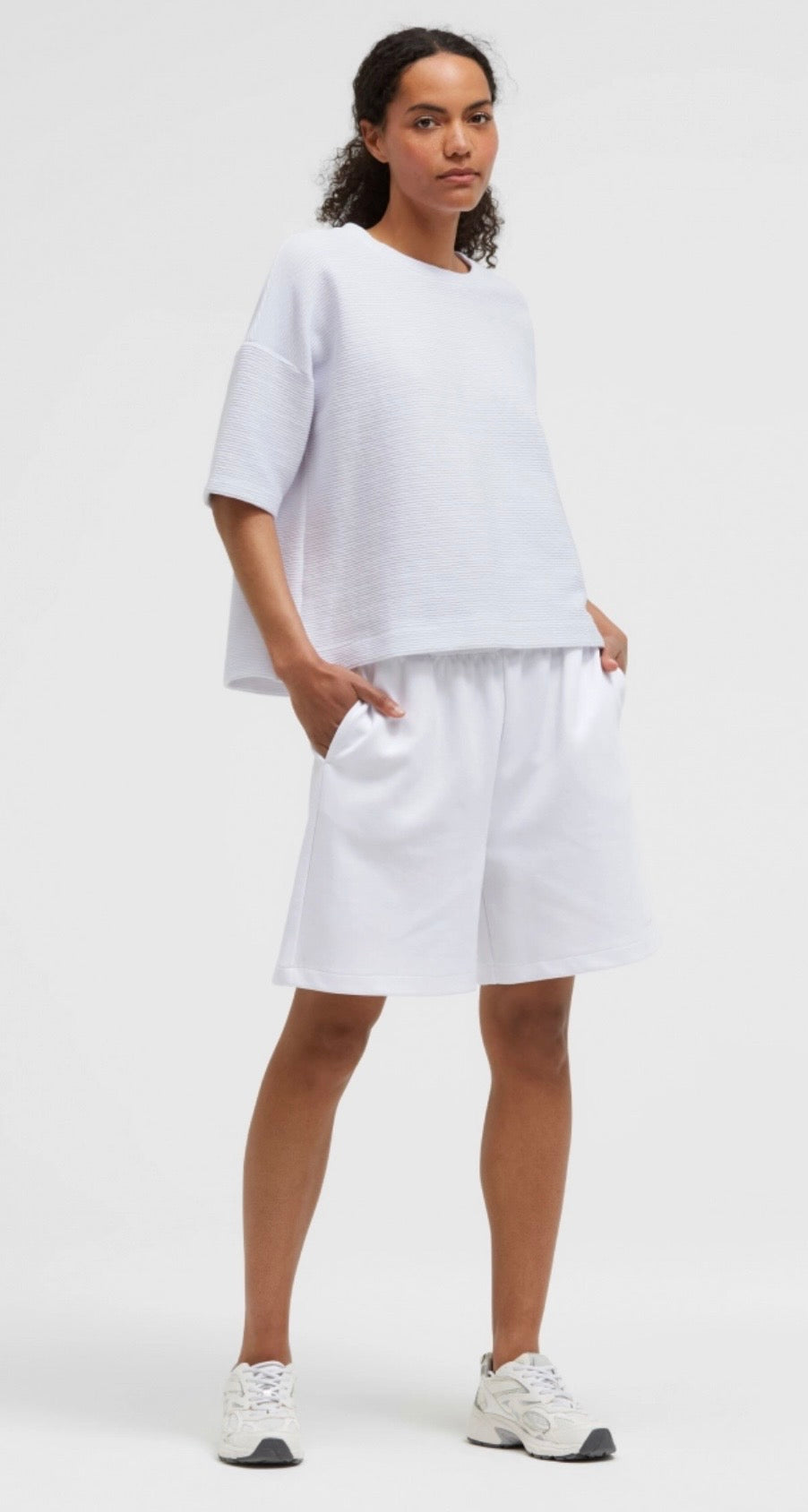 Senses The Label strukturiertes Kurzarm Sweatshirt SO:Y optic white