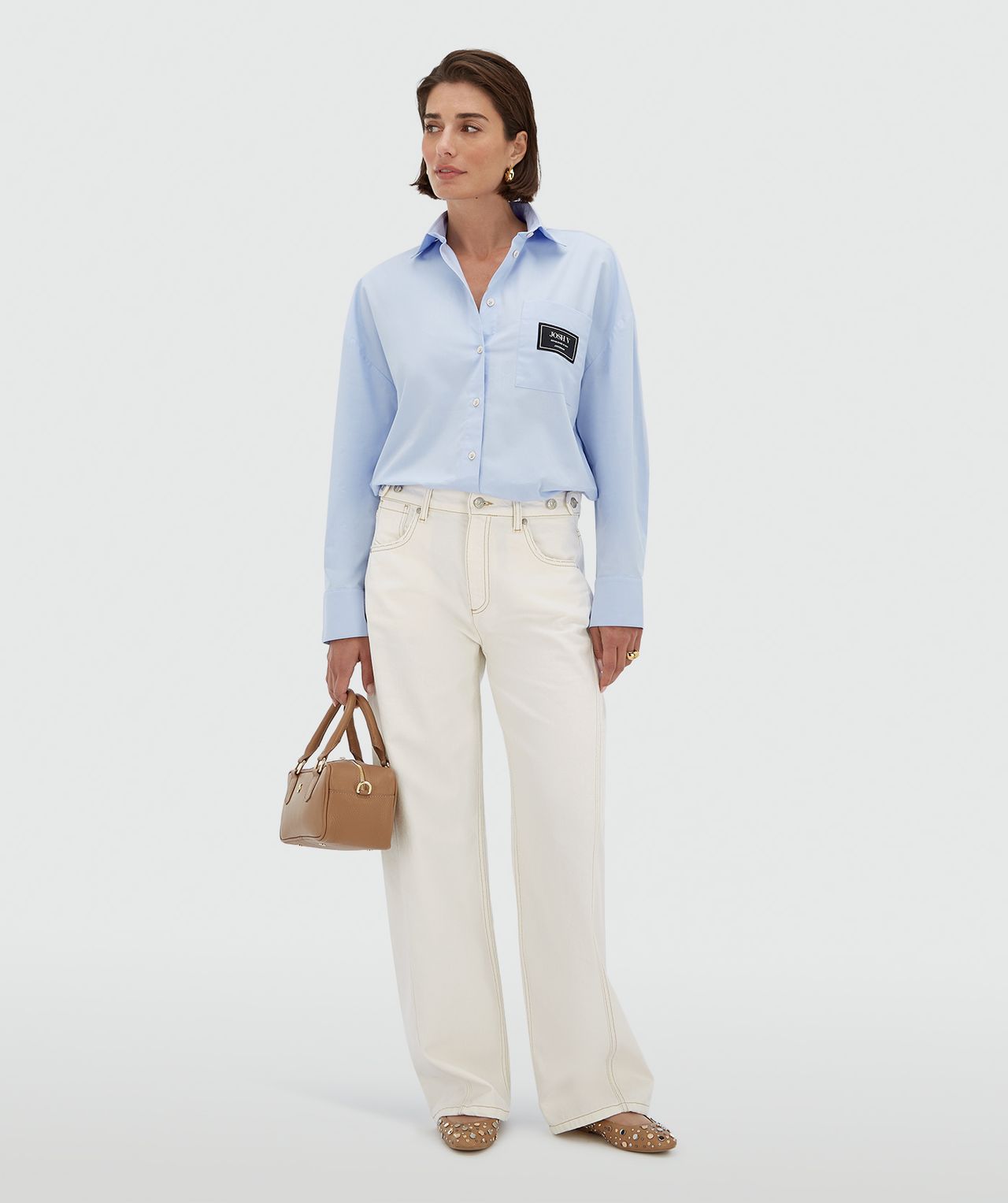 Josh V Berdina Oversized Bluse hellblau