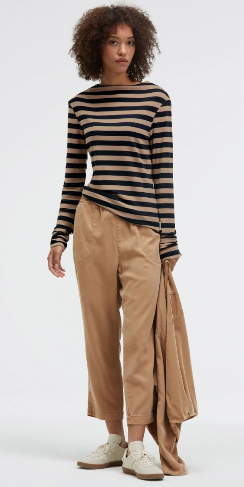 Senses The Label Gestreiftes Longsleeve TI:VOLI mit Mockkragen Blue Navy