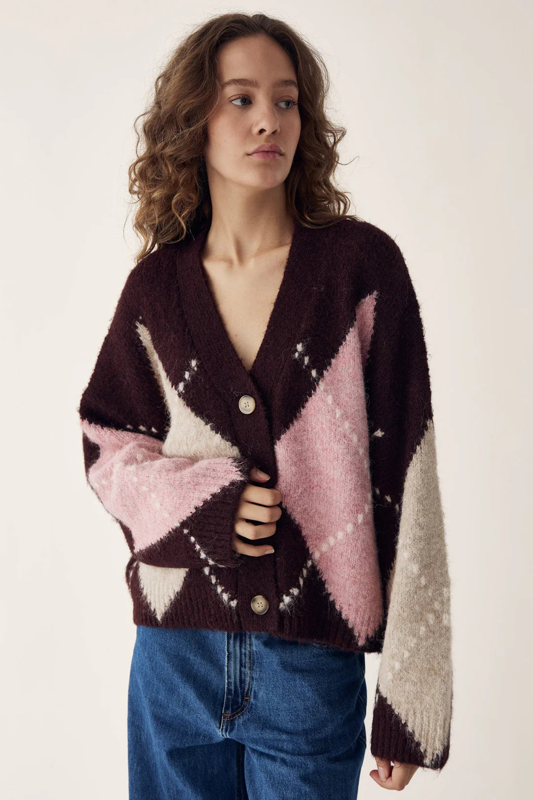 Noella N-Laiana Knit Winetasting Mix Cardigan