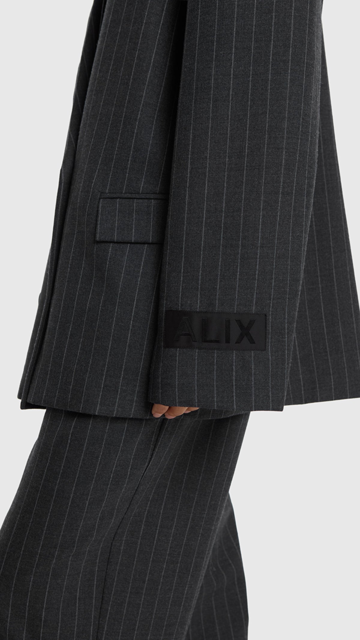 Alix The Label Big Stripe Oversized Blazer Grau