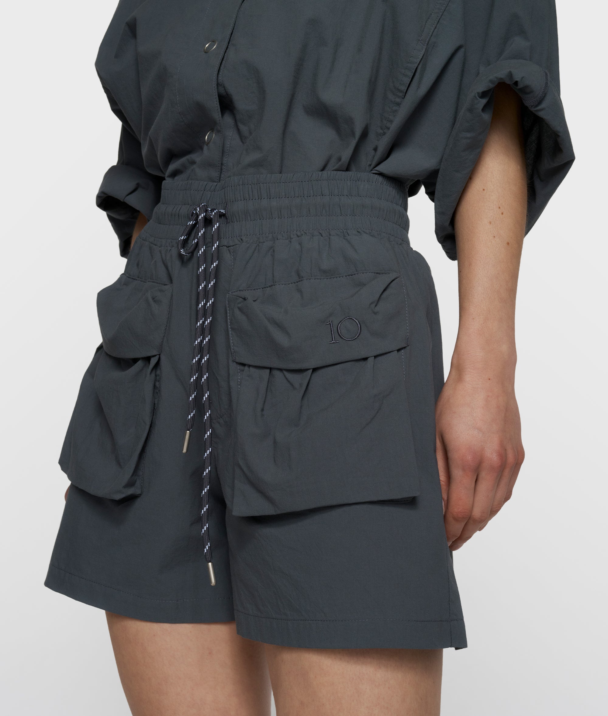 10 Days Crinkle Utility Shorts Farbe Steel Blue