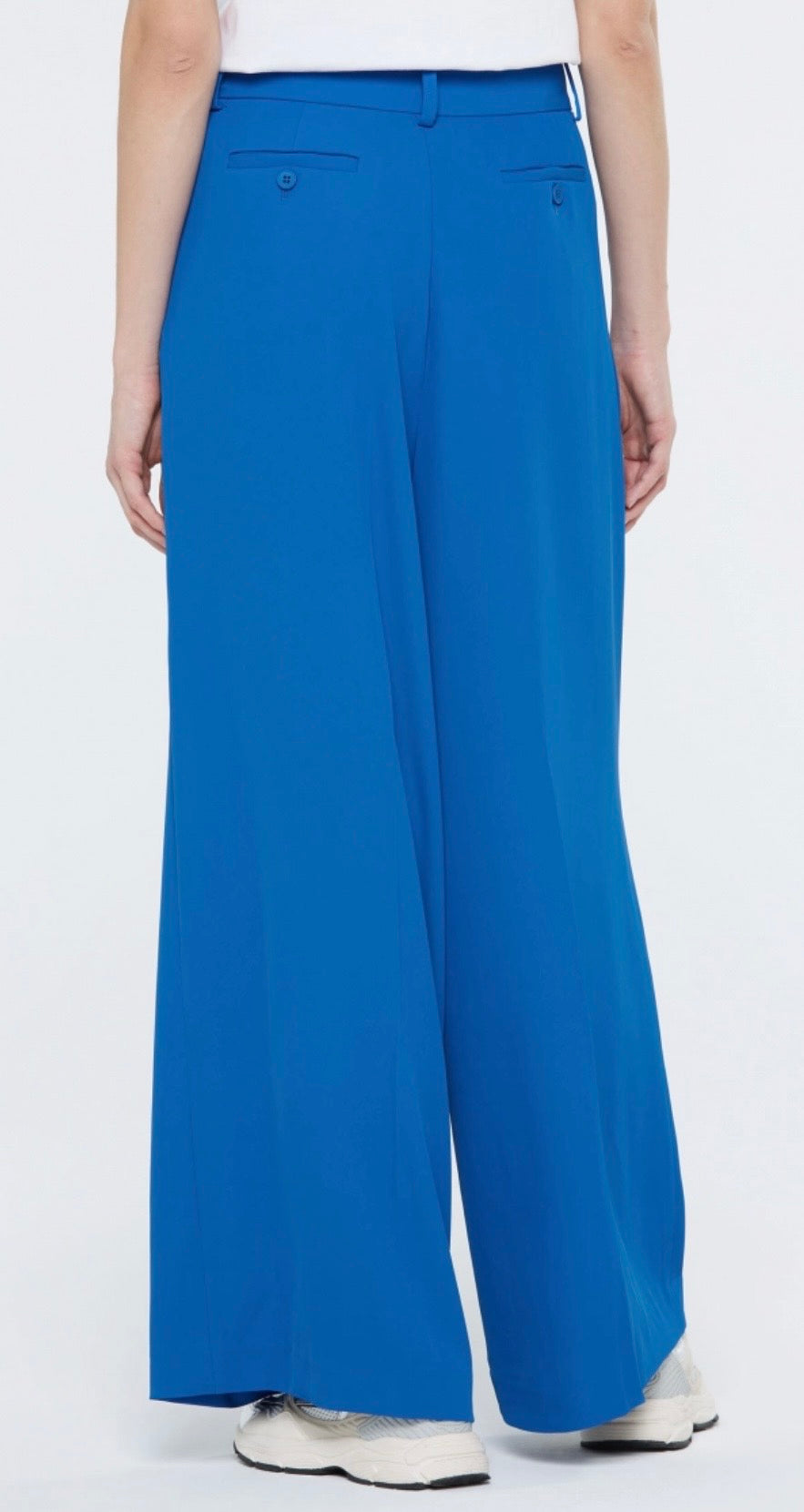 Senses The Label Wide Leg Hose PE:RI mit Bundfalten Unique Blue