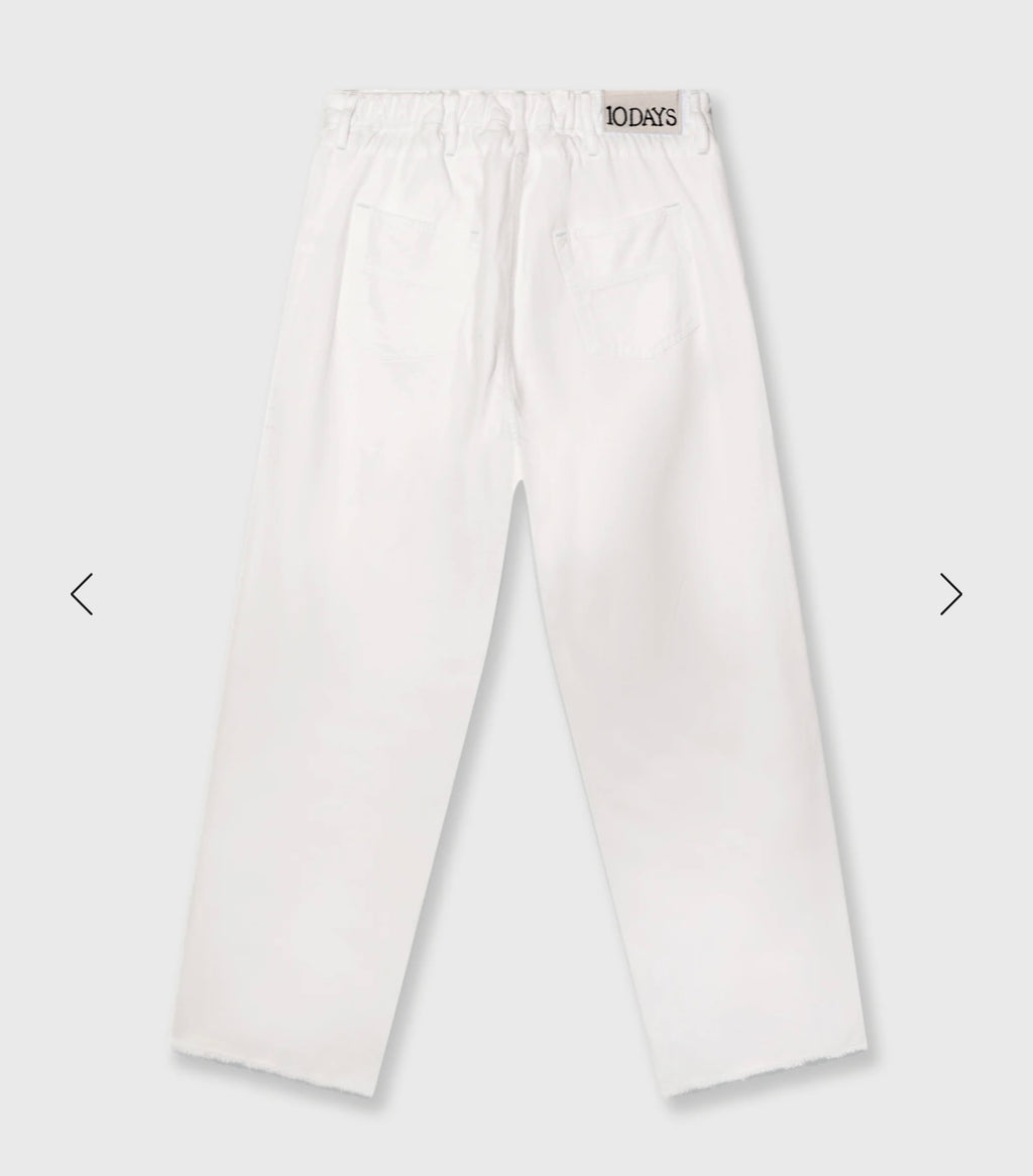 10 DAYS Straight Leg Pants Twill weiß