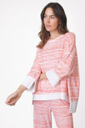 Love Joy Victory Frottee Sweatshirt Tulli Allover Print Red Pill Stripe