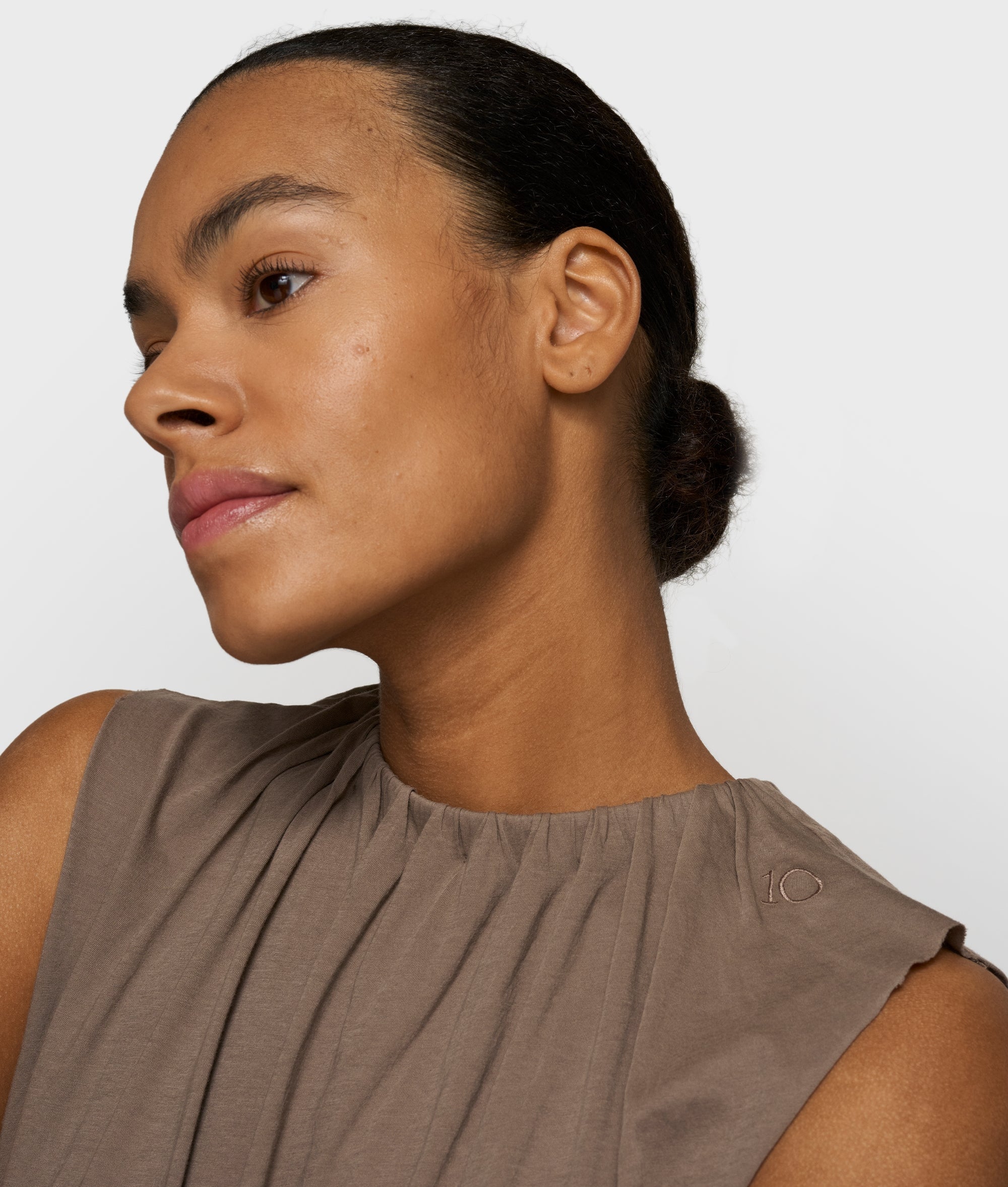 10 Days Pleated Top Jersey Moonrock oder weiß