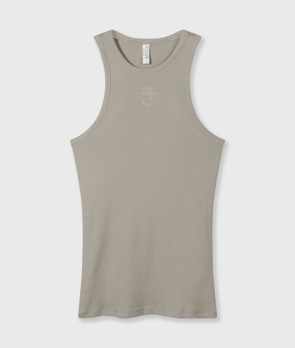 10 Days Tank Top Rib Farbe Fog