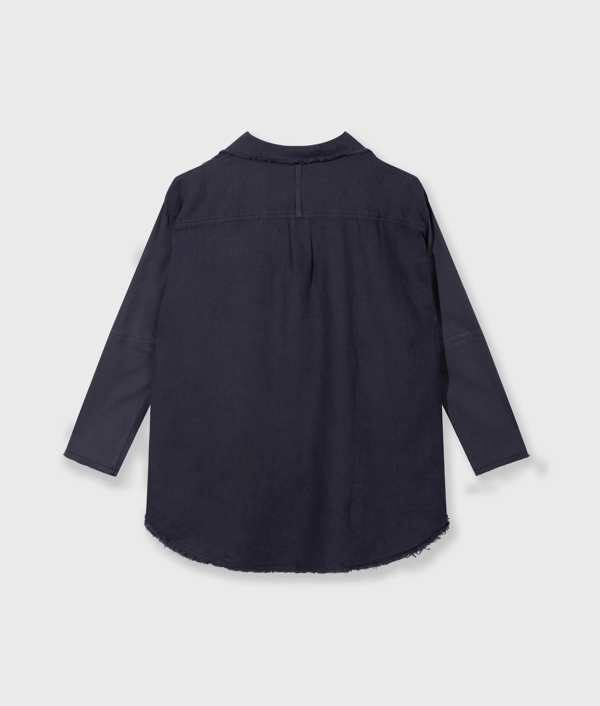 10 Days Cotton Linen Bluse Steel Blue