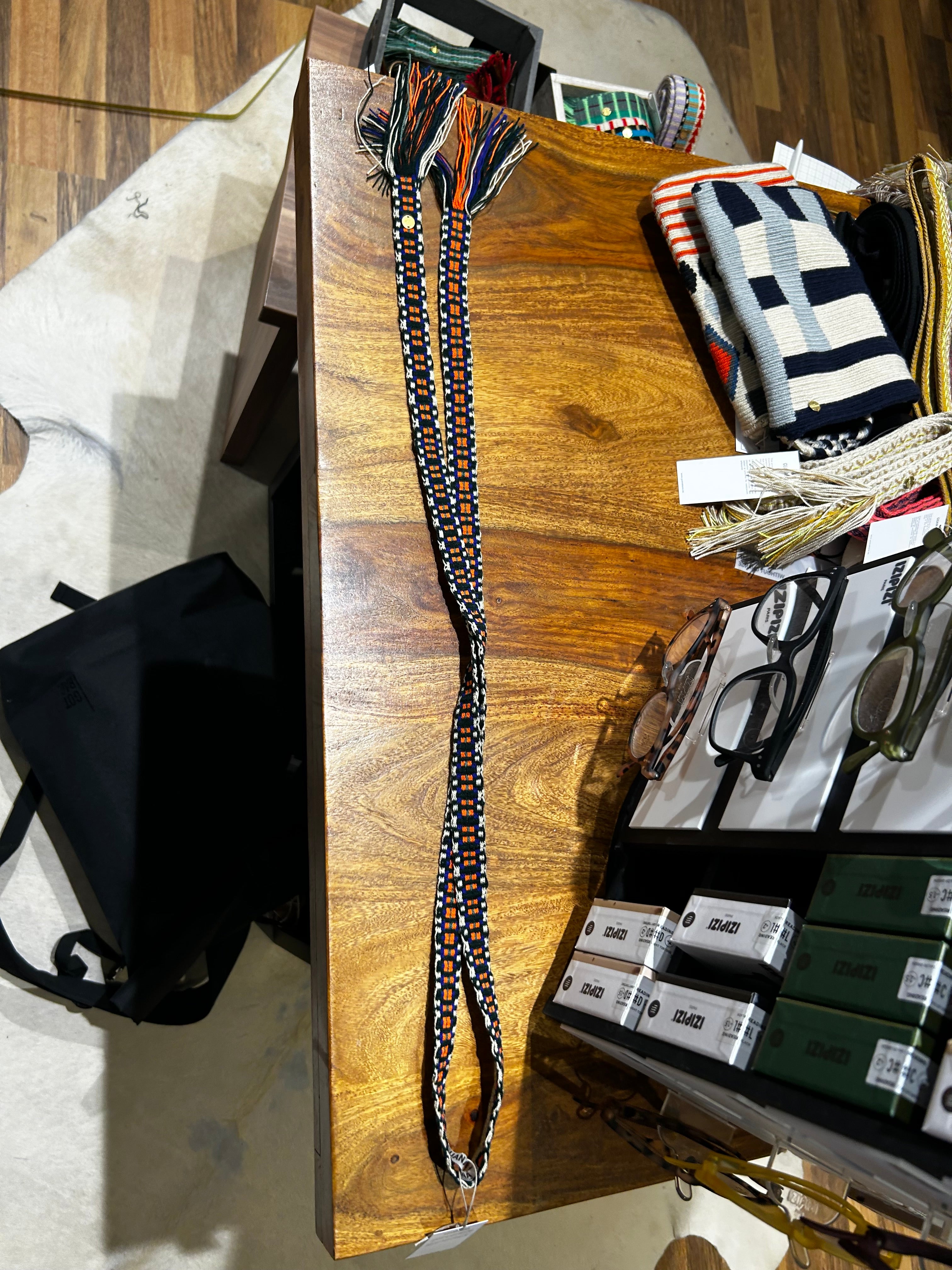 Guanabana Gürtel zum Knoten (Schmal) dunkelblau orange