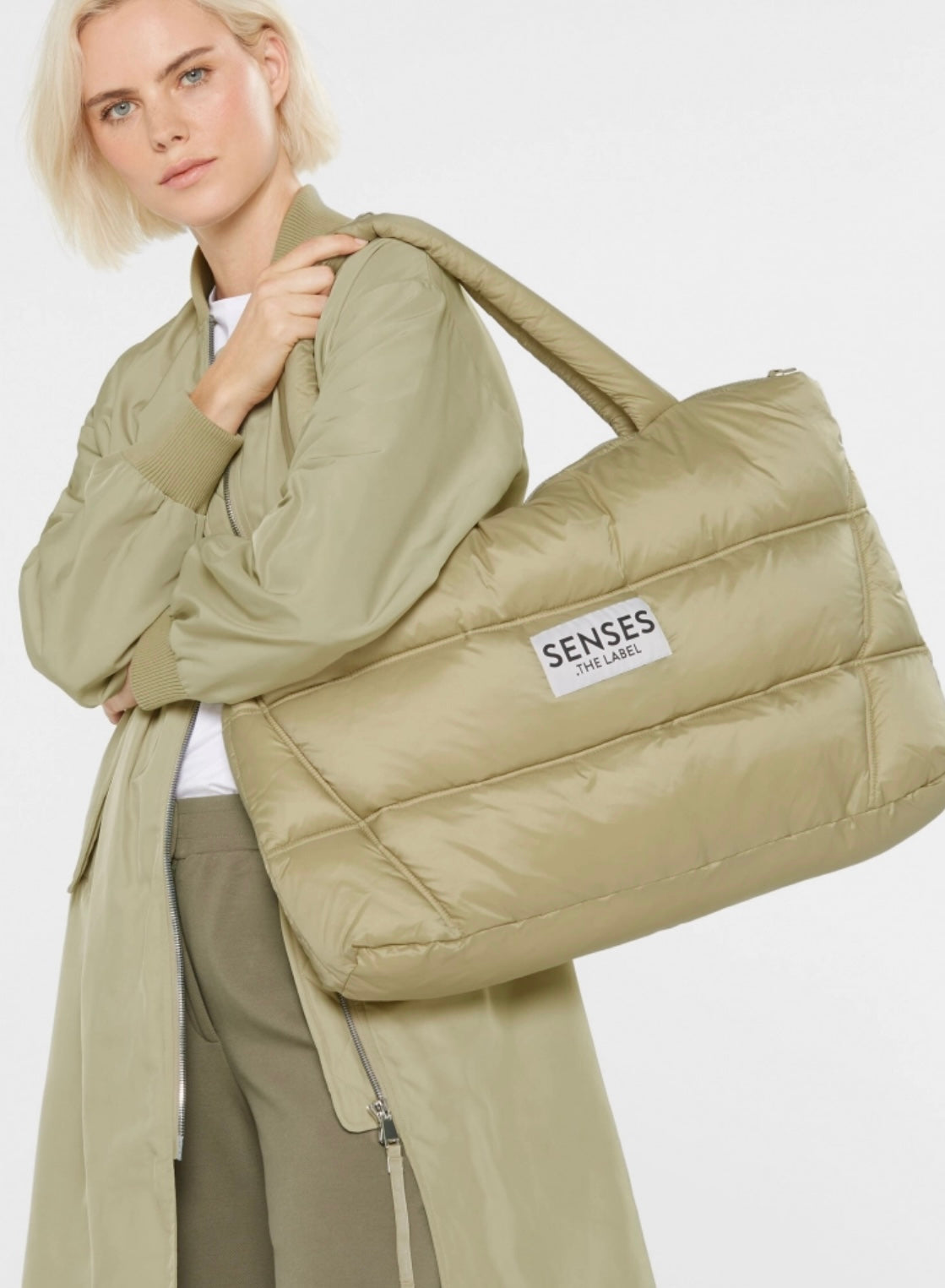 SENSES The Label Puffer Weekender Bag AM:ORA light sage