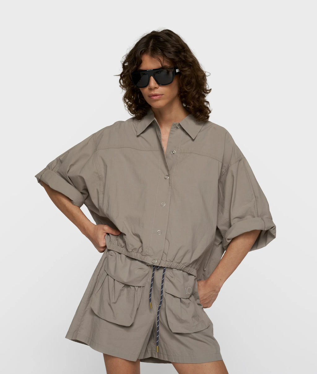 10 Days Wide Crinkle Jacket Farbe Fog