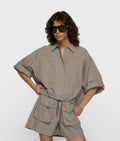 10 Days Wide Crinkle Jacket Farbe Fog