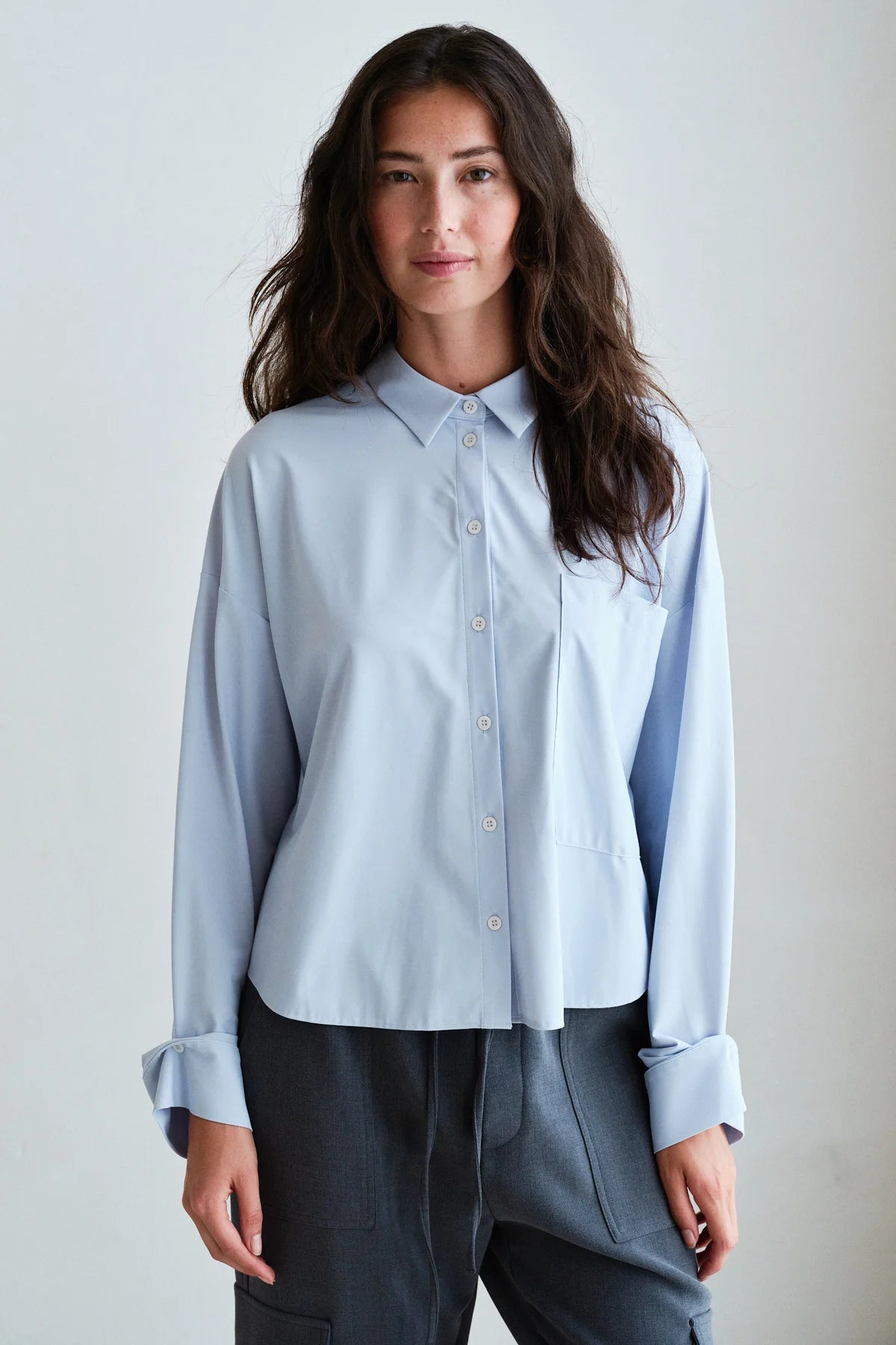Penn&ink Bluse Oxford hellblau (W26N1795LTD)