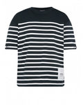 Senses The Label Oversized T-Shirt TEC:LA mit Streifen-Design night navy / opticwhite