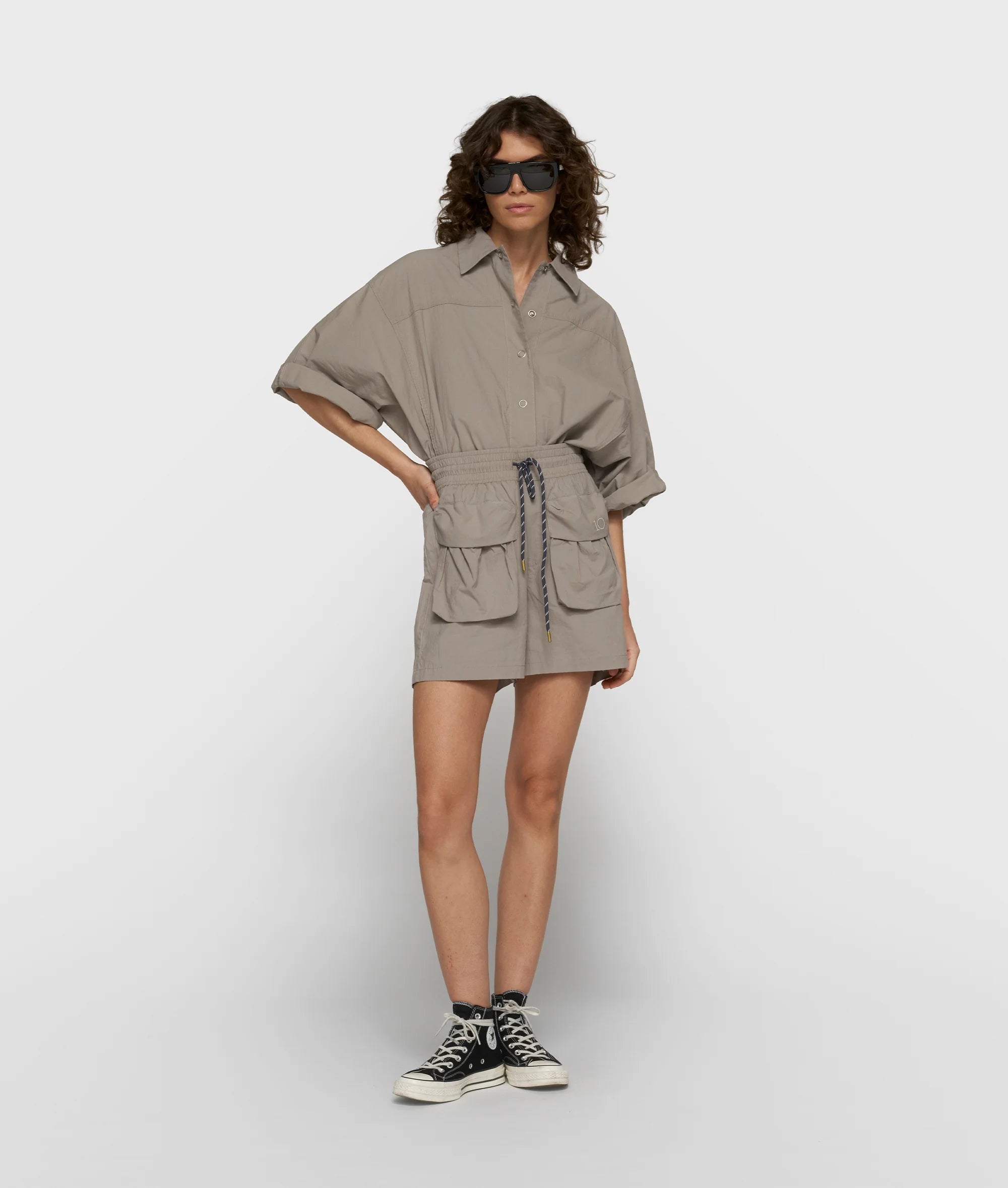 10 Days Wide Crinkle Jacket Farbe Fog