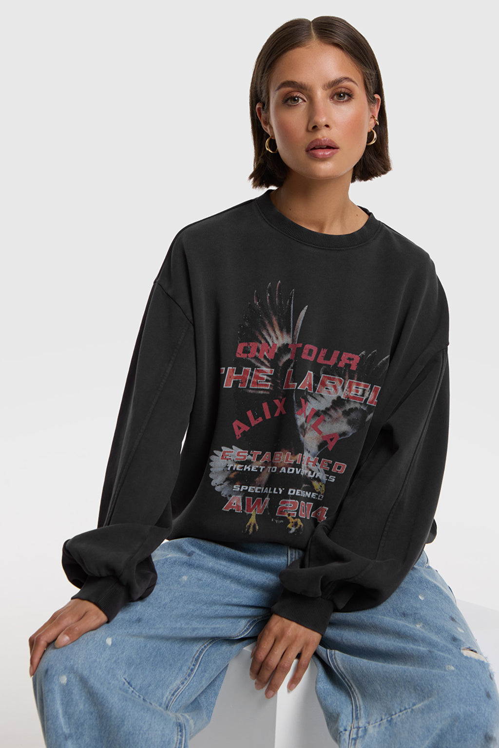 Alix The Label Eagle Sweater Charcoil Grey