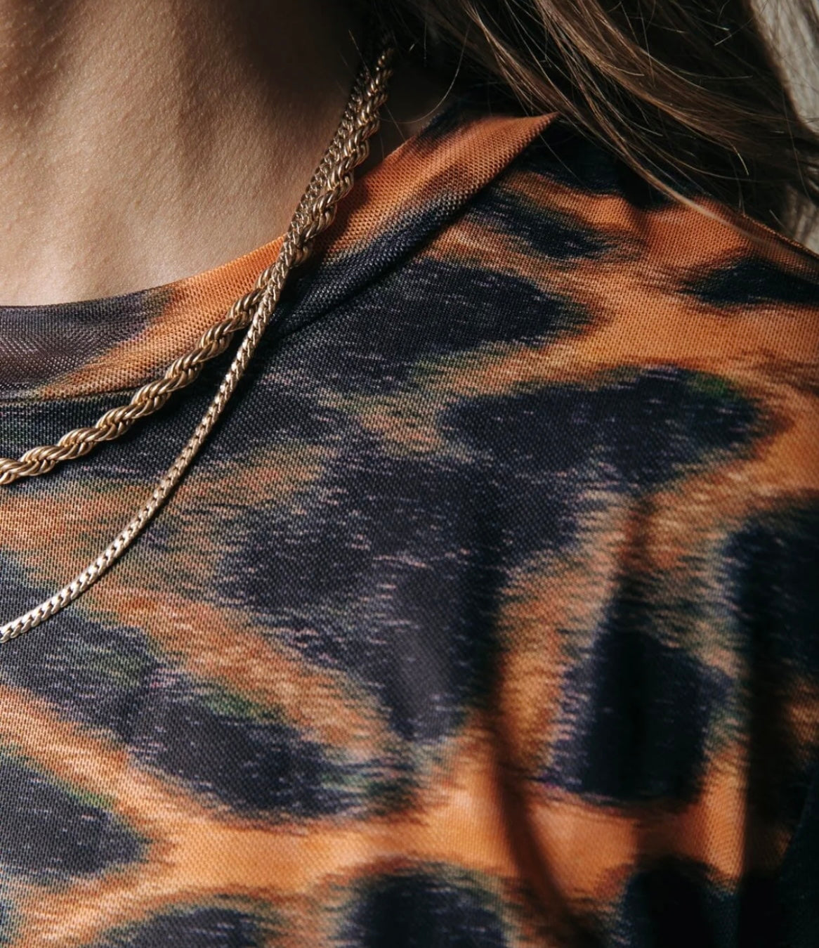 Colourful Rebel Maude Animal Mesh Maxi Dress | Mandarin Orange