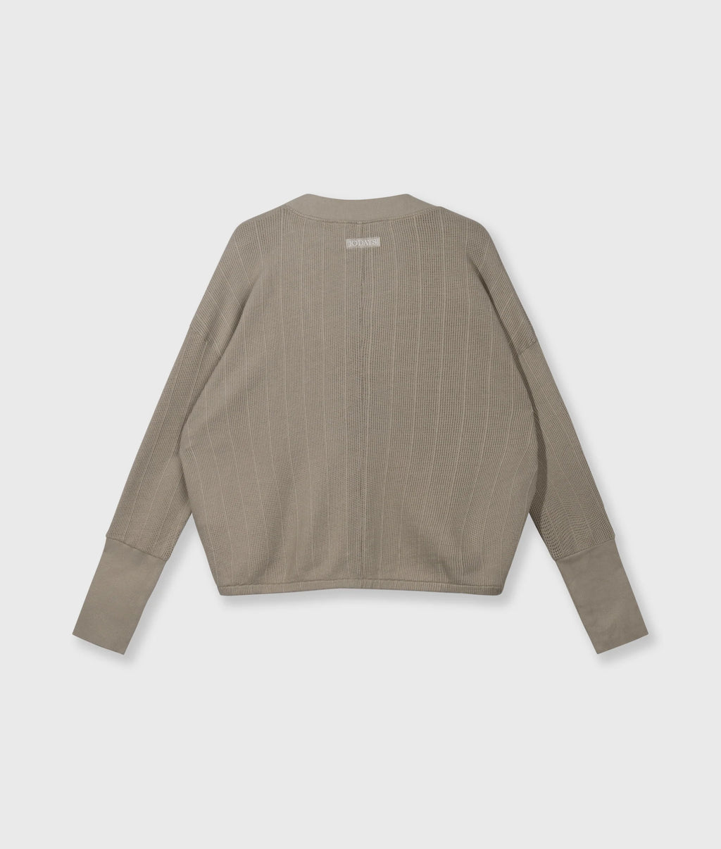 10 Days V-Neck Mesh Cardigan Farbe Fog