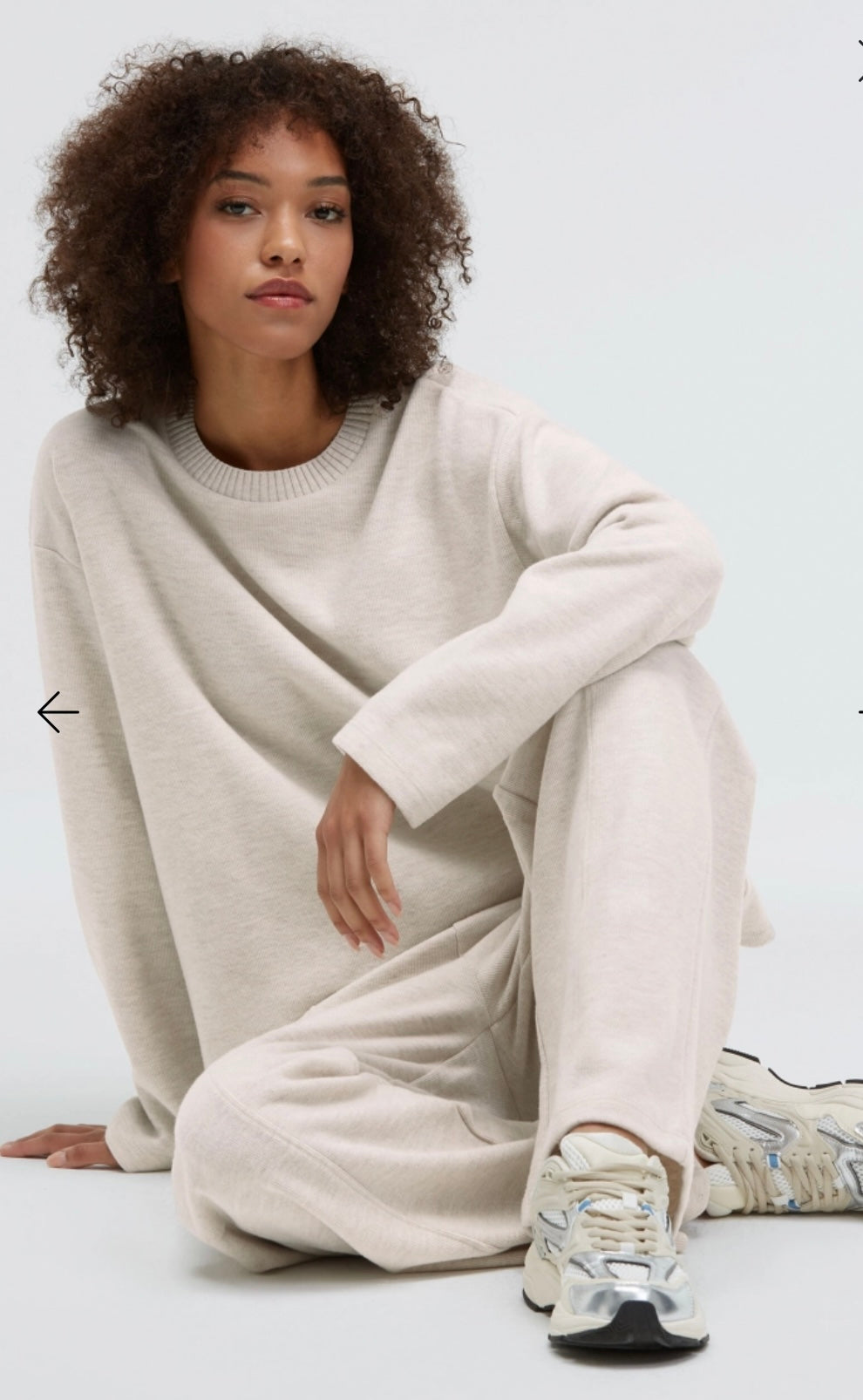 Senses The Label Sweatshirt SI:NA aus Jersey Rippstrick Buttercreme Melange