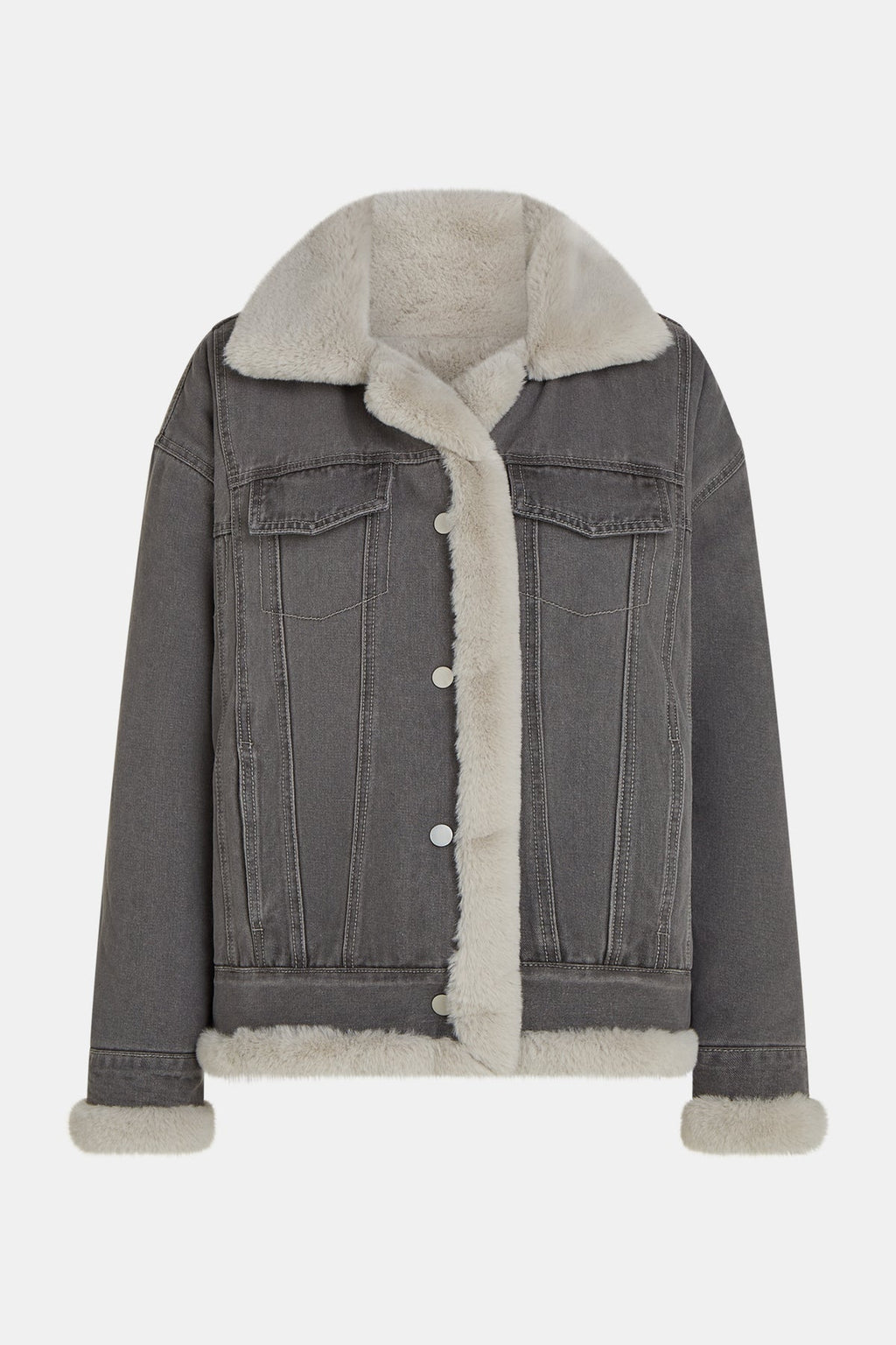 Penn&ink Trucker Jacke grau gefüttert