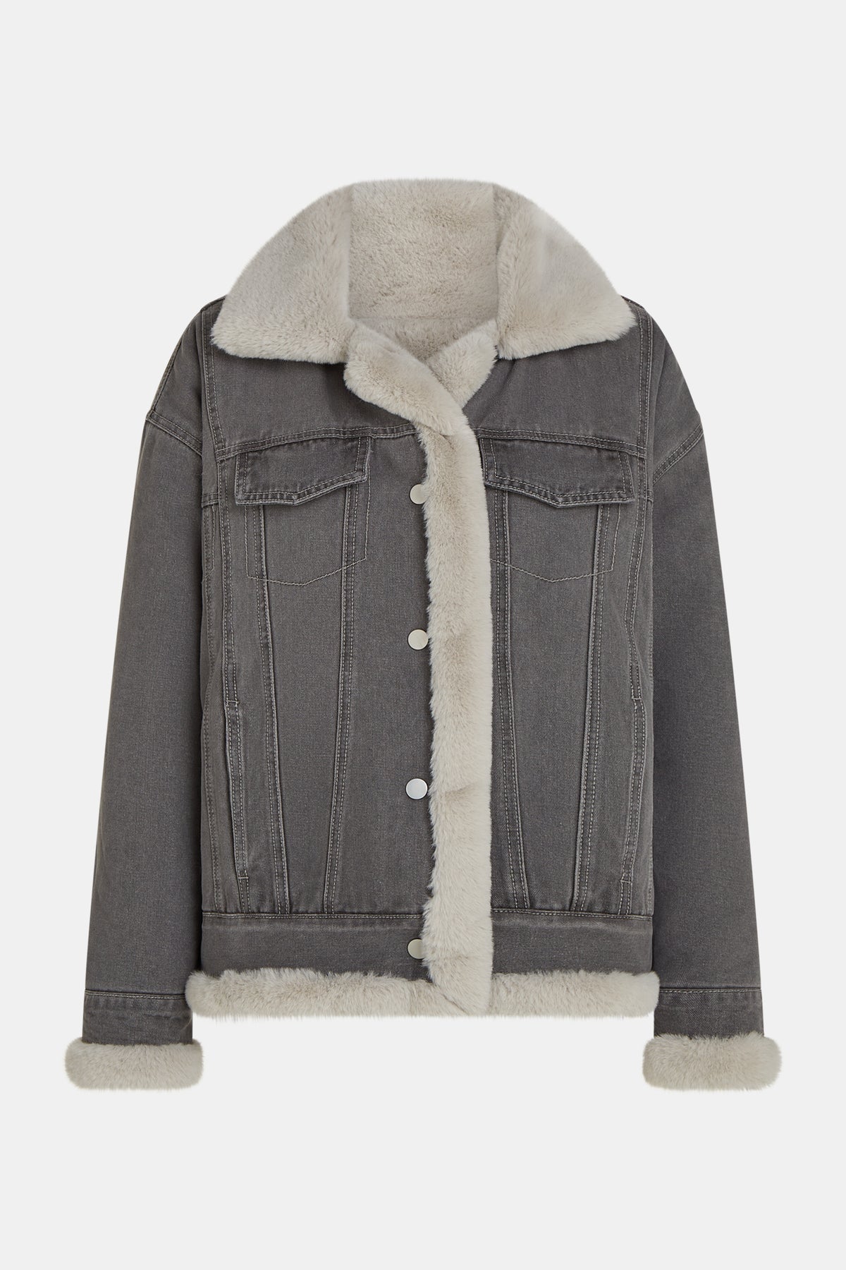 Penn&ink Trucker Jacke grau gefüttert