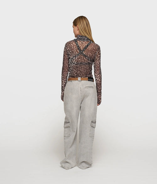 10 DAYS Mesh Longsleeve Leopard ecru