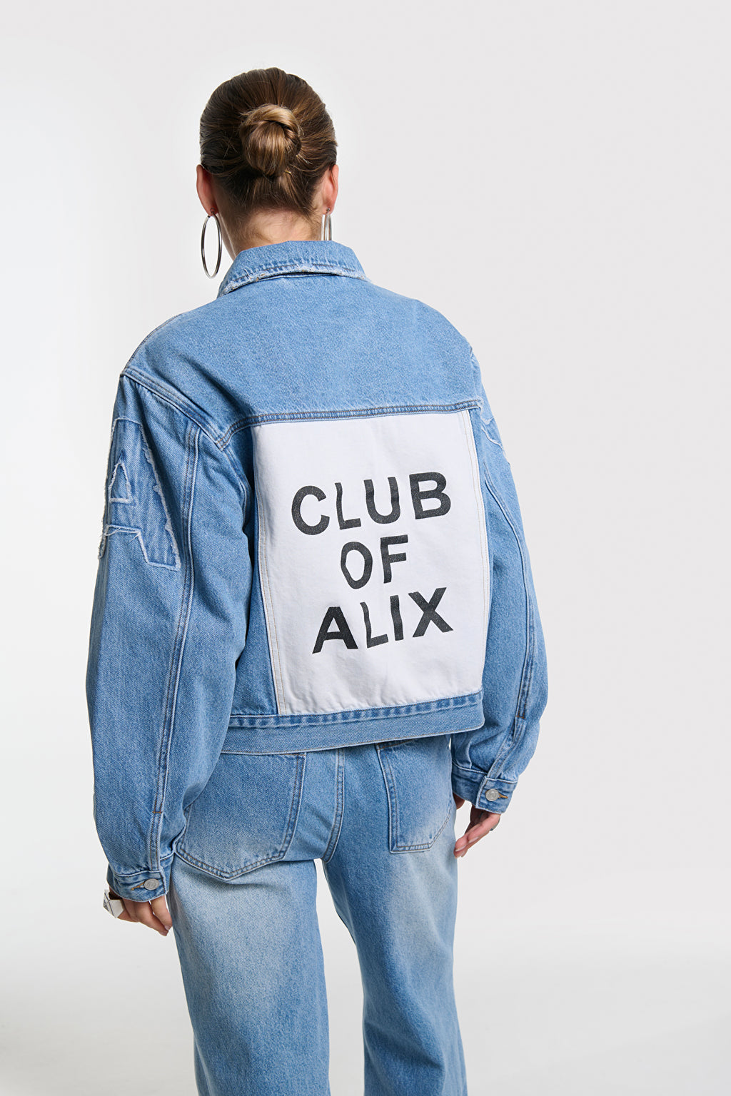 Alix The Label Soft Denim Patch Jacke