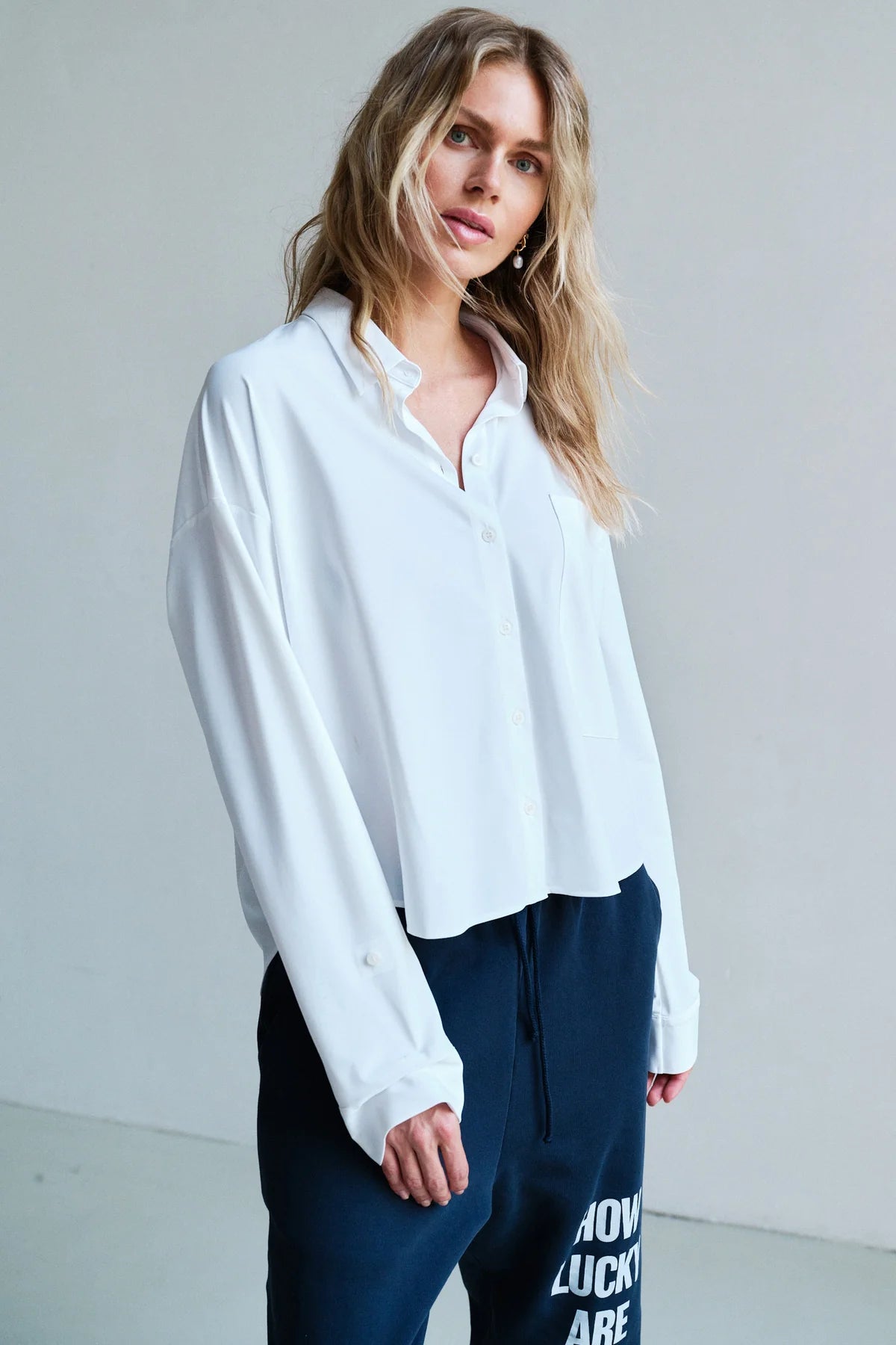 Penn&ink Bluse Oxford hellblau (W26N1795LTD)