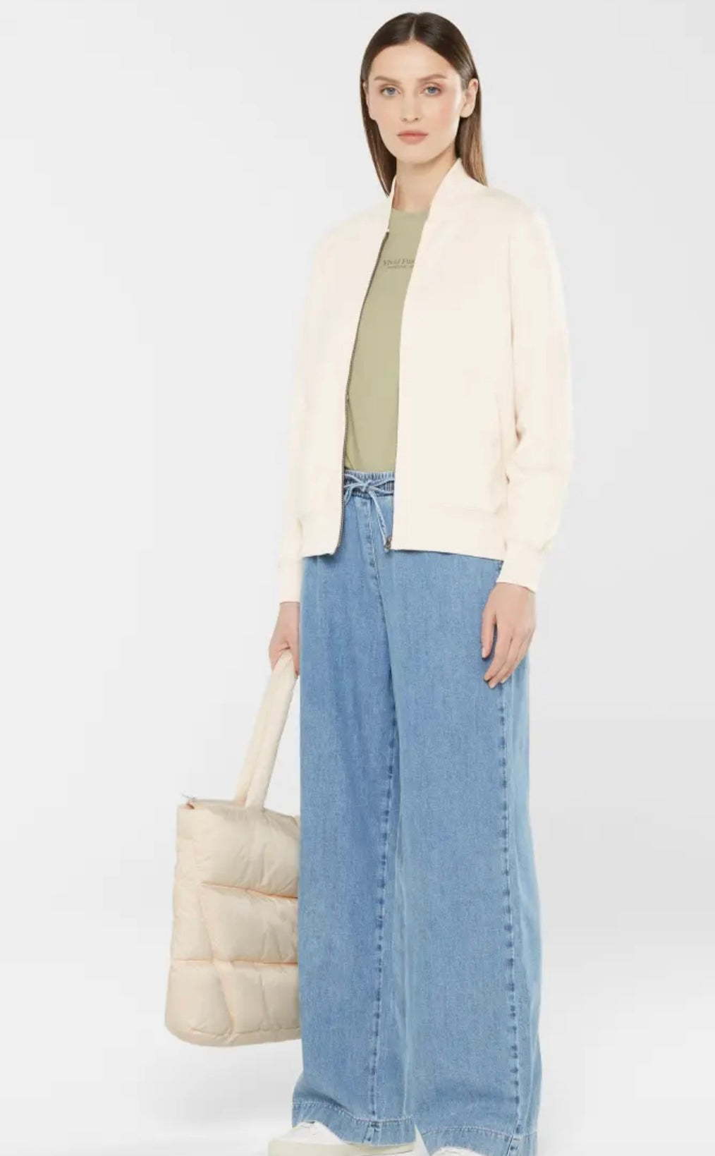 Sweatjacke im Interlock Jersey aus raw Cotton im Blouson Stil