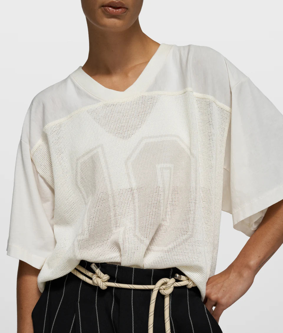 10 Days Mesh Baseball Tee Shirt ecru