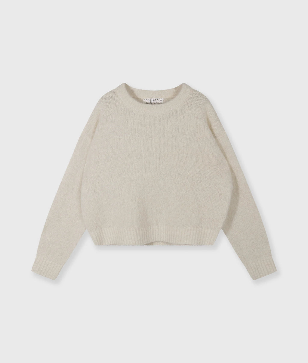 10 Days Strickpullover mit Lurex Ecru