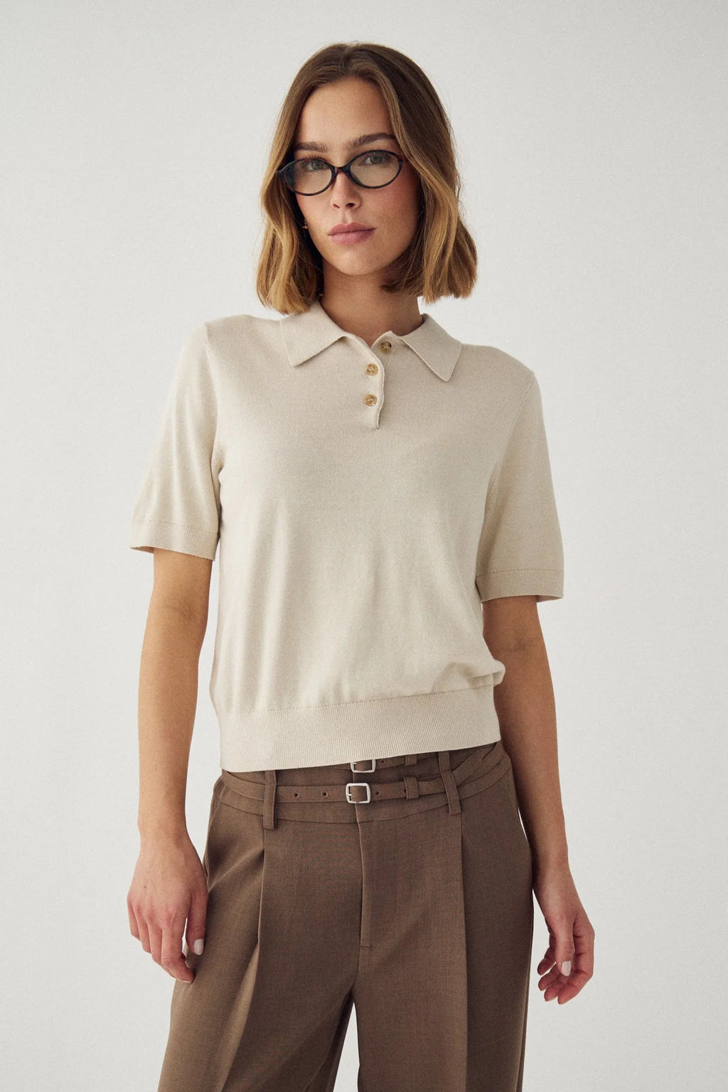 Noella N-Maxine Knit Oyster Strick Poloshirt