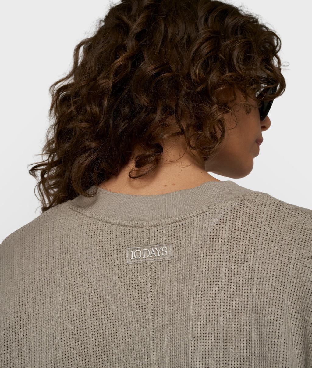 10 Days V-Neck Mesh Top Farbe Fog