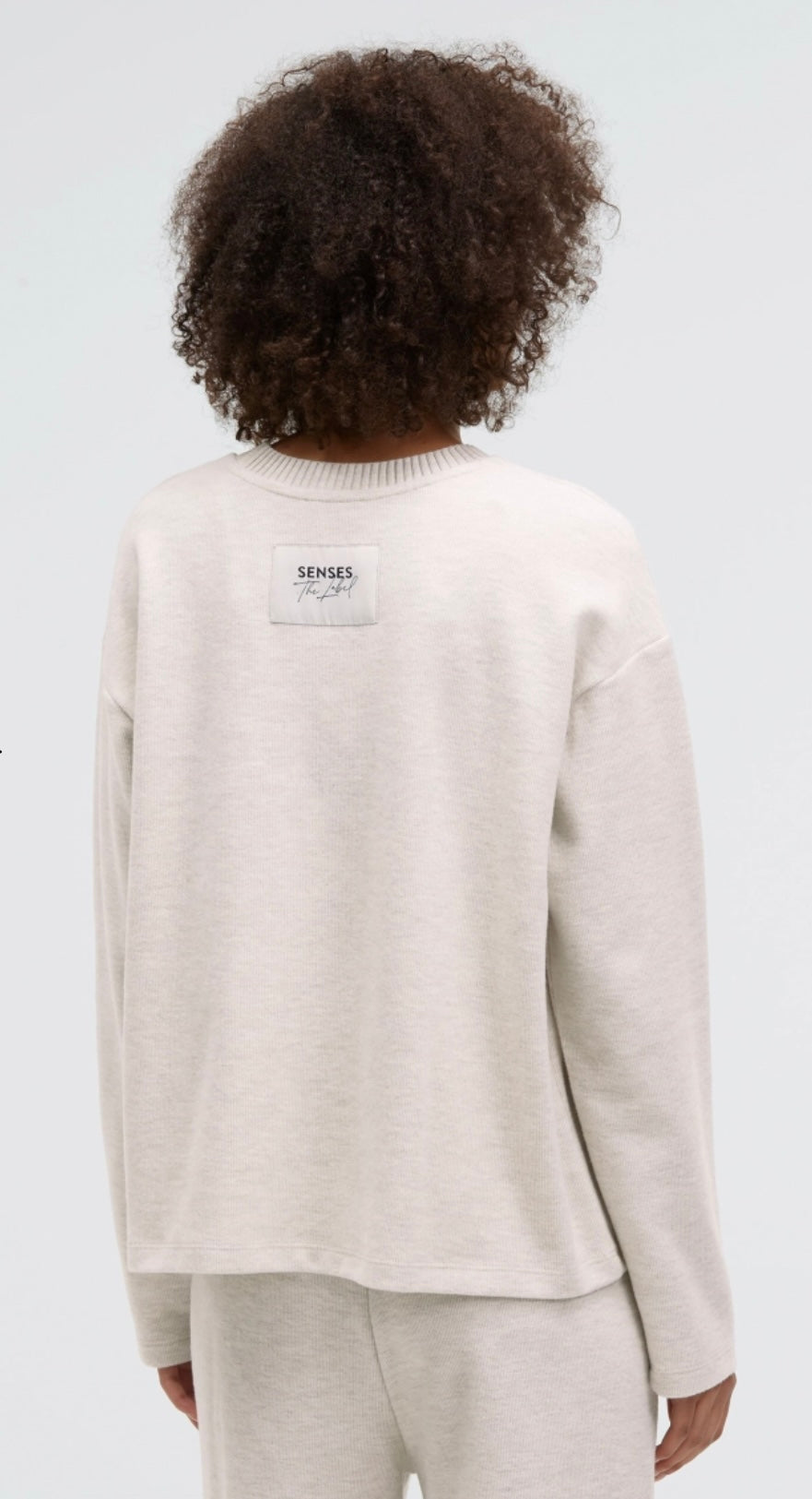 Senses The Label Sweatshirt SI:NA aus Jersey Rippstrick Buttercreme Melange