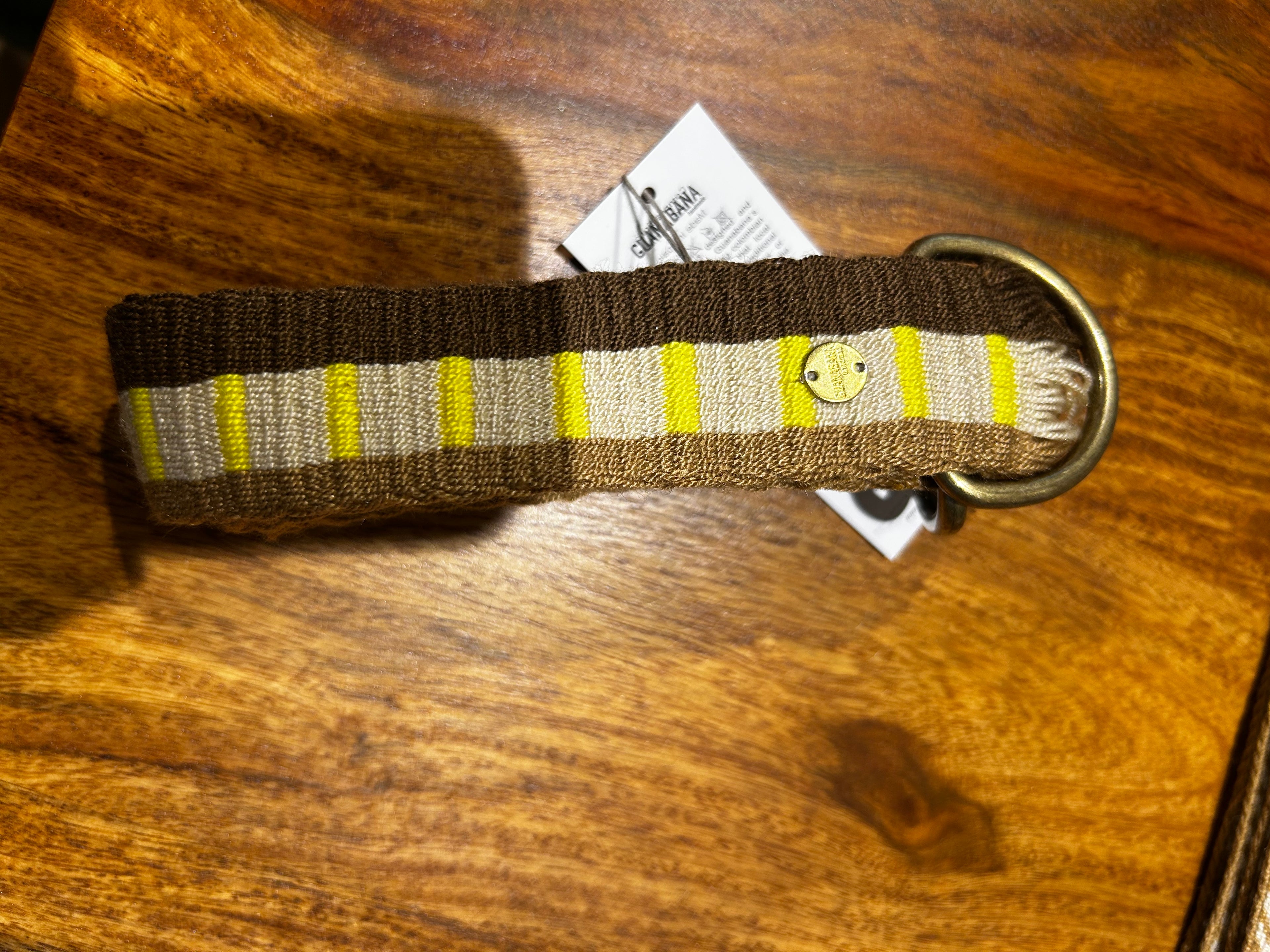 Guanabana Gürtel mit Schnalle Neongelb braun beige