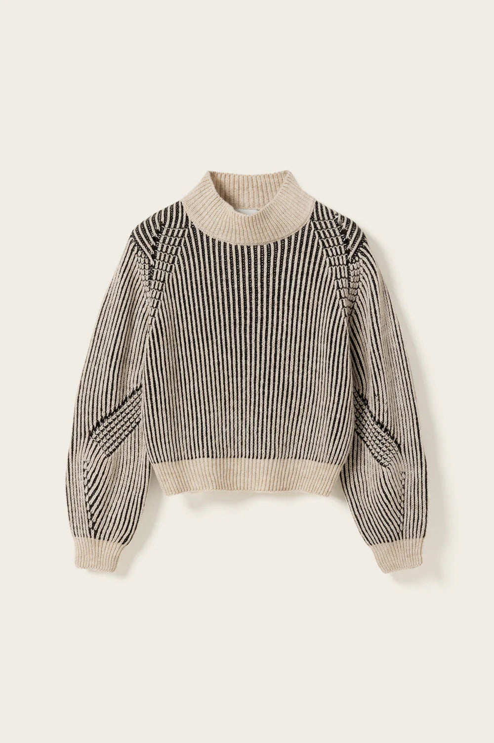 Noella Lassie Knit Pullover black / Offwhite
