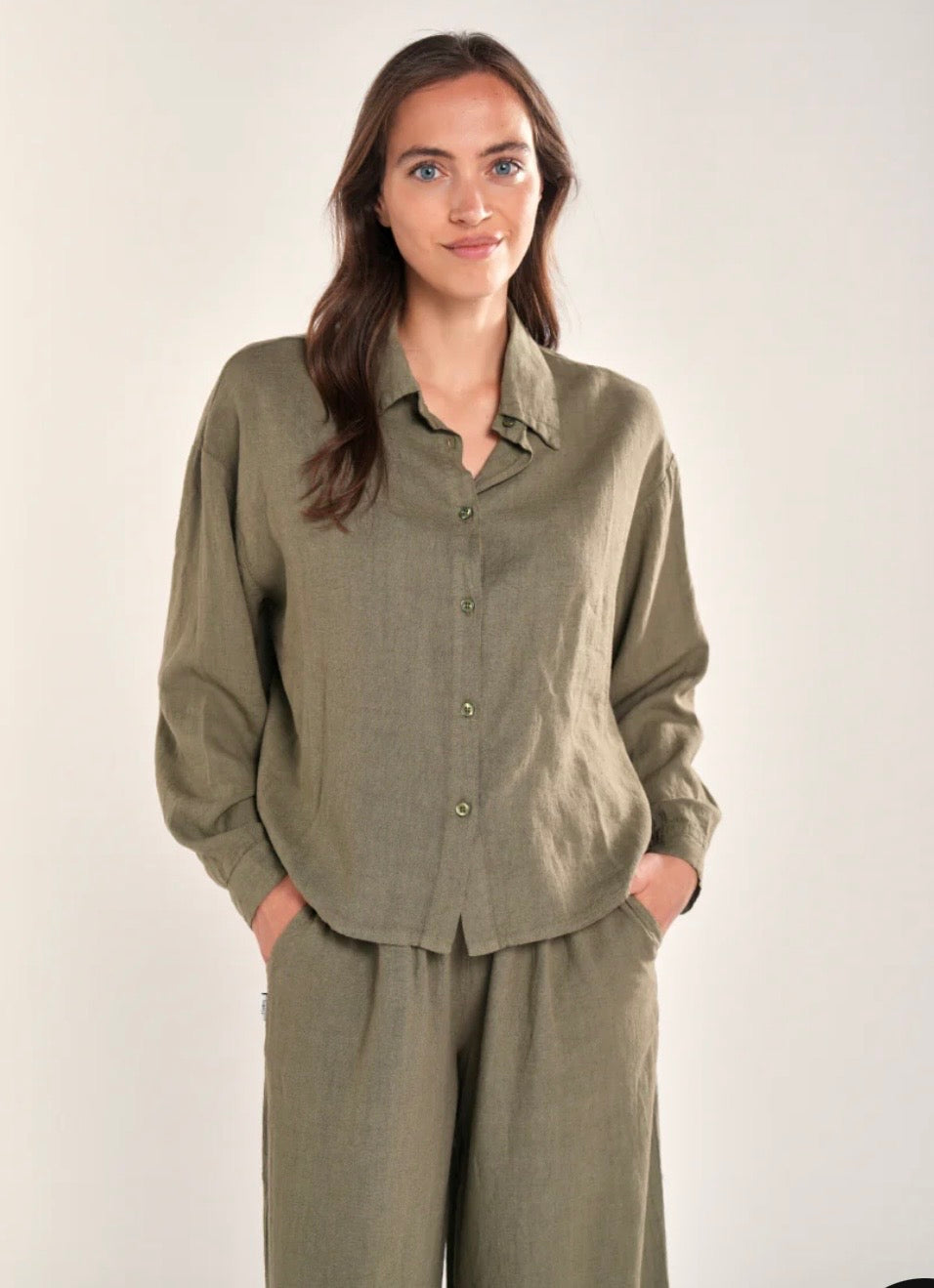 Simple The Brand Paloma Bluse Dusty Green