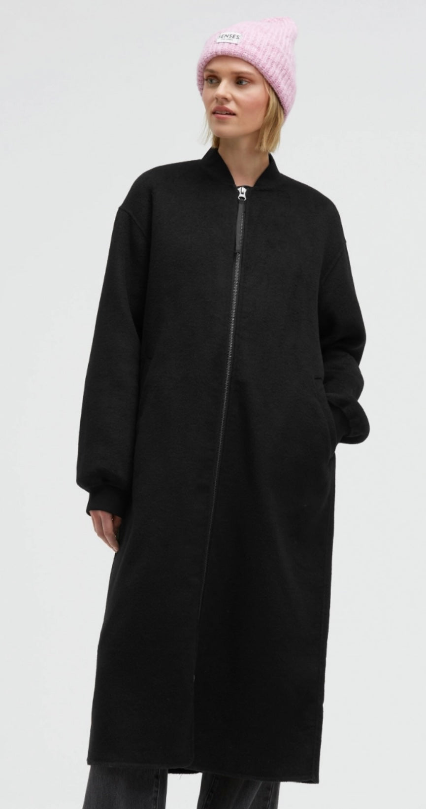 Senses The Label langer Wollmantel OD:A im Blouson Stil