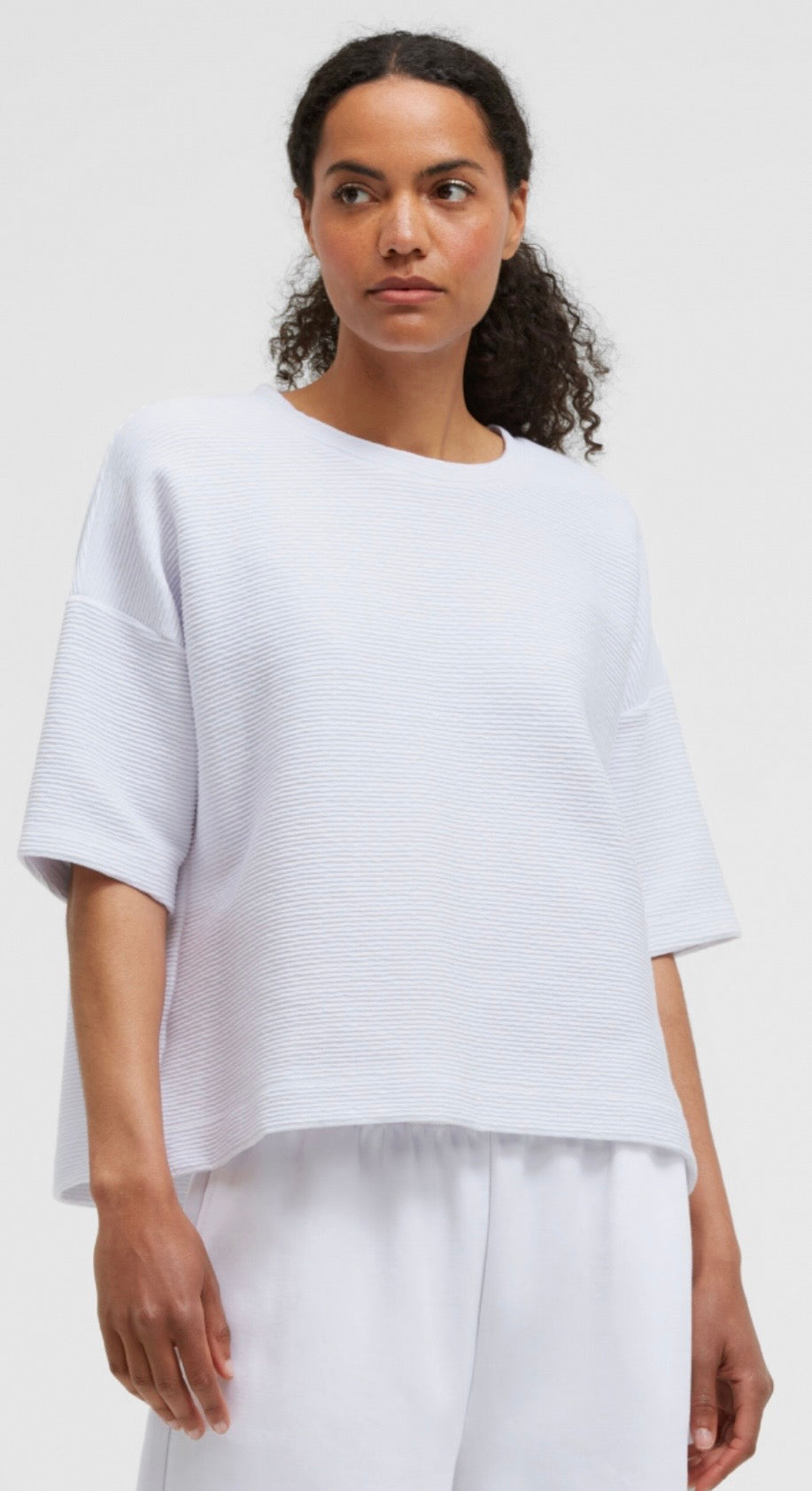 Senses The Label strukturiertes Kurzarm Sweatshirt SO:Y optic white