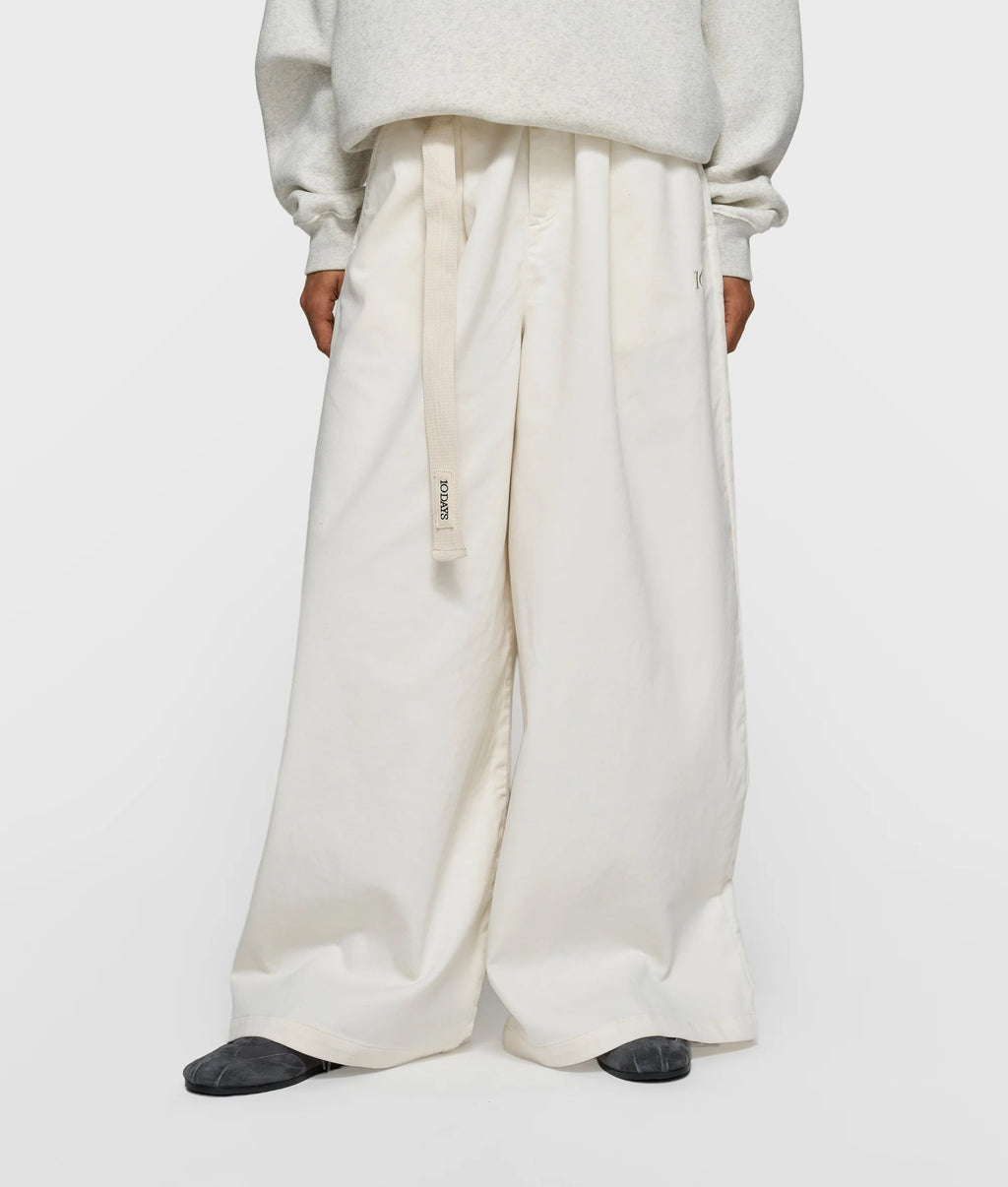 10 Days Wide Pants Jog Twill Pearl